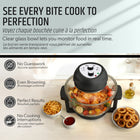 Granitestone Big Boss - Friteuse à air chaud extra large de 16 pintes (15 L) en verre avec 3 zones de cuisson et grilles en acier inoxydable - Noire-Cuisinez comme un pro à chaque fois: commandes simples de temps et température pour des réglages précis et des résultats réguliers sur viandes, fruits de mer et légumes