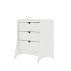 Manhattan Comfort Coney Mid-Century Modern Dresser and 2 Nightstands Set - White-Home Assembly Required. All Hardware Included