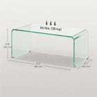 HOMCOM - Table en verre avec bords arrondis sécurisés pour salon - transparent-Patins antidérapants empêchant le déplacement et protégeant les surfaces de sol