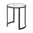 Hudson&Canal Mitera 20"W Round Side Table - Blackened Bronze-Tabletop has a weight capacity of 20 lbs