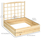 Outsunny Wooden Raised Garden Bed with Trellis-Open bottom design aids root and soil health
