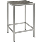 Modway Shore Outdoor Patio Aluminum Bar Table - Silver Grey-Modern Outdoor Bar Table