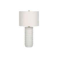 Monarch Specialties 28" H Table Lamp - Cream Resin / Ivory / Cream Shade-Brighten up any office, living room, or bedroom with this stylish textured 28"h cylinder shape table lamp, with a cream resin base in a ridged design, and ivory linen fabric drum shade topped with a chic gold finial
