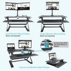 Victor – Bureau assis debout High Rise réglable en hauteur, avec support pour clavier (DCX760)-La surface de travail est faite de bois durable avec un revêtement en PVC résistant aux égratignures