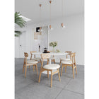 Manhattan Comfort Colbert 17.52" Industry Chic Upholstered Dining Chair - Nature and Oatmeal - Set of 2-Fine Natural Cane Made from Authentic Wooden Rattan