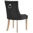Modway Pose Performance Velvet Dining Chair - Black - 4 Pack-Studded Nailhead Trim