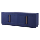 Hudson&Canal Tillman TV Stand for TV's up to 75" - Dark Blue-The top has a weight capacity of 75lbs, lower shelves can hold 25lbs each