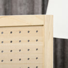 HOMCOM 4 Panel Freestanding Room Divider with Pegboard Display for Home Office - Natural Wood-Material: Paulownia Wood 
