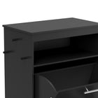 PawHut Pet Feeder Station Storage Cabinet and Container - Black-Can be used as a side table or end table 