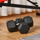 Soozier 50 lb Hex Dumbbell Set with Non-Slip Handles - Set of 2-Suitable for hardwood and tile floors