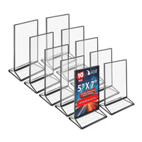 Azar - Porte-cartes de bureau/comptoir à chargement supérieur/latéral en acrylique - Transparent - Paquet de 10 (152799-BLK-10PK)-Vendu en paquets de 10