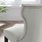 Modway Silhouette Performance Velvet Dining Chairs - Light Grey - 2 Pack-Stain-Resistant Performance Velvet