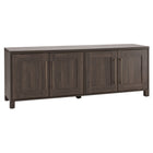 Hudson&Canal - Meuble TV Chabot pour téléviseurs jusqu'à 75" - Alder Brown-Comprend quatre portes avec armoires fermées et 4 étagères pour un grand espace de rangement