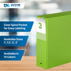 Davis Group Premium Economy Binder - Round Ring - 3" - Lime Green - 6 Pack-Round Ring, Non-Locking