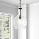 Hudson&Canal Verona 11" Wide Pendant with Glass Shade - Blackened Bronze/Clear-Clean with a soft, dry cloth and no harsh chemicals or abrasive cleaning materials