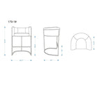 Manhattan Comfort - Cosmopolitan tabouret de bar moderne du milieu du siècle de 23,7" en similicuir gris et noir-Coussin de siège intégré recouvert de similicuir avec rembourrage rempli de mousse haute densité