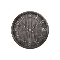 Monarch Specialties Clocks 30" Round Large Wall Clock - Brown -Trendy and stylish 30" round wall clock with a thick plastic frame in a lightly distressed brown finish and a printed wood back-drop, perfect for transitional home decors