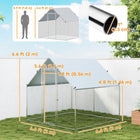 PawHut Metal Walk-in Chicken Coop Enclosure with Cover - 6.6' x 6.6' x 6.6'-Steel hexagonal mesh offers excellent protection for your animals 
