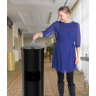 Gritt Commercial Wipes Dispenser with Built-In Trash Can - 26.5 L - Black-Durable stainless steel construction