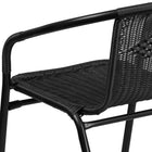 Flash Furniture Black Rattan Indoor-Outdoor Restaurant Stack Chair-Designed for Indoor and Outdoor Use
