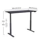 Motionwise - Bureau debout réglable en hauteur électrique de 60 - Noir-Hauteur réglable de 71 cm à 122 cm (28 po à 48 po) avec fonction permettant de programmer facilement jusqu’à 4 réglages de hauteur