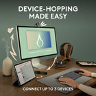 Logitech Pebble Mouse 2 M350s Slim Bluetooth Wireless Mouse - Portable - Lightweight - Customizable Button - Rose-Easily Hop Across 3 Devices: Use Bluetooth to connect up to 3 wireless devices across OSs (Windows, macOS, iPadOS, ChromeOS), and switch between them with the mouse’s Easy-Switch button
