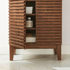 Modway Render Freestanding Bathroom Storage Cabinet - Walnut-Slatted Door Fronts