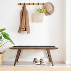 Modway - Saoirse 47" Banc en bois de corde tissée - Noir noyer-Protège-pieds pour la protection du sol