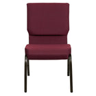 Flash Furniture – Chaise d’église empilable Hercules 18,5 po larg., siège 4,25 po épais, motif bourgogne, structure dorée-Chaise d'église multi-usages