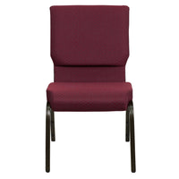 Flash Furniture – Chaise d’église empilable Hercules 18,5 po larg., siège 4,25 po épais, motif bourgogne, structure dorée-Chaise d'église multi-usages