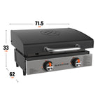 Blackstone - 22" Gril de table original avec panneau avant en acier inoxydable et capot-Brûleurs doubles en acier inoxydable de style H