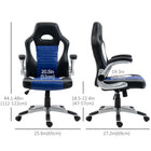 HOMCOM PU Leather Racing Gaming Chair with Flip Up Armrests - Blue-Sturdy 5-Star base with supportive gas cylinder, can hold up to 264 lb
