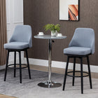 HOMCOM Bar Height Swivel Bar Stools with Legs - Light Grey - 2 Pack-Filled with thick foam and covered with breathable linen fabric for exceptional comfort
