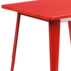 Flash Furniture – Table carrée en métal de 31,5 po pour intérieur/extérieur, rouge (ET-CT002-1-RED-GG)-Dessus lisse avec bordure épaisse de 1 pouce