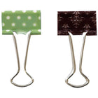 JAM Paper Binder Clips - 3/4" - Green and White Polka Dots & Dark Brown Damask - 10 Pack-Size: .75 inch (19mm) | Easily spring back into shape when removed