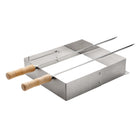 Tramontina - Churrasco Ensemble de brochettes et grille BBQ en acier inoxydable avec manches en bois-Idéal pour rôtir des saucisses ou d'autres types de viande
