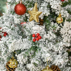 HOMCOM 6' Snow-Flocked Pencil Artificial Christmas Tree with Auto Open - Green-Sturdy and durable base for better stability