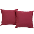 Modway Convene Outdoor Patio Pillow Set - Red - Set of 2-Machine Washable Pillows