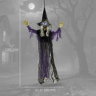 Outsunny 6' Animated Hanging Witch Halloween Decoration-Made from robust, long-lasting materials ensuring enjoyment for many Halloweens 