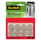 Scotch 1" Round Felt Pads - Beige - 32 Pack-Easy-to-apply, self-stick design