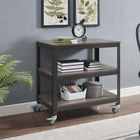 Modway Vivify Tiered Serving Stand - Grey Walnut-Walnut Grained Veneer Surface
