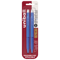 uni-ball Erasable Gel Retractable Pens - 0.7mm - Blue - 2 Pack-Gel Pens