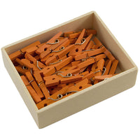 JAM Paper - Pinces à linge en bois - petites - 2 -2 cm - orange - 50 pinces à linge/paquet- Couleur : Orange