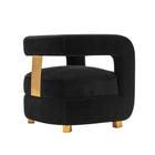 Manhattan Comfort Amirah 28.94" Modern Velvet Upholstered Accent Chair - Black-Commercial Grade Tested with Weight Capacity of 440 Lbs