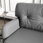 HOMCOM 58" Loveseat Sofa for Bedroom with Cushions - Grey-Protective felt foot pads to keep your floors looking great