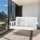 Outsunny Porch Swing with Chains & Cupholders-Cup holders in the armrests for drinks
