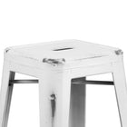 Flash Furniture – Tabouret de bar de 30 po en métal vieilli sans dossier, pour intérieur, blanc (ETBT350330)-Trous de drainage dans le siège