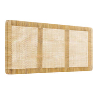 Modway Sandy Wall Mounted Wood and Rattan Queen Size Headboard - Natural Rattan-Queen Size Headboard