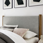 Modway Maven Full Size Fabric Upholstered Platform Bed - Wheat Walnut-Upholstered Headboard and Footboard