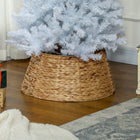 HOMCOM 24" Hyacinth Christmas Tree Hand Woven Base Cover - Natural-Hides Christmas tree stands for a neat appearance 